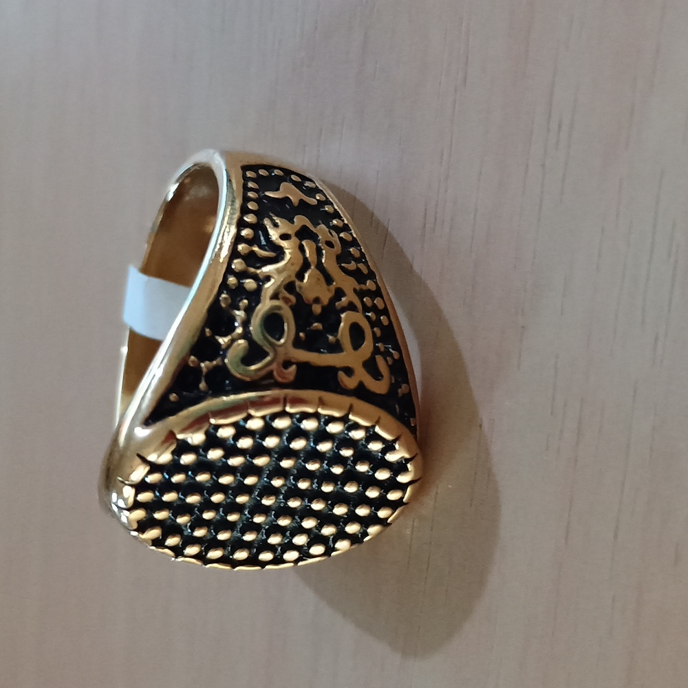 18k Gold Plated Gothic Personality Ring for Men, Gothic Finger Ring with Vintage
